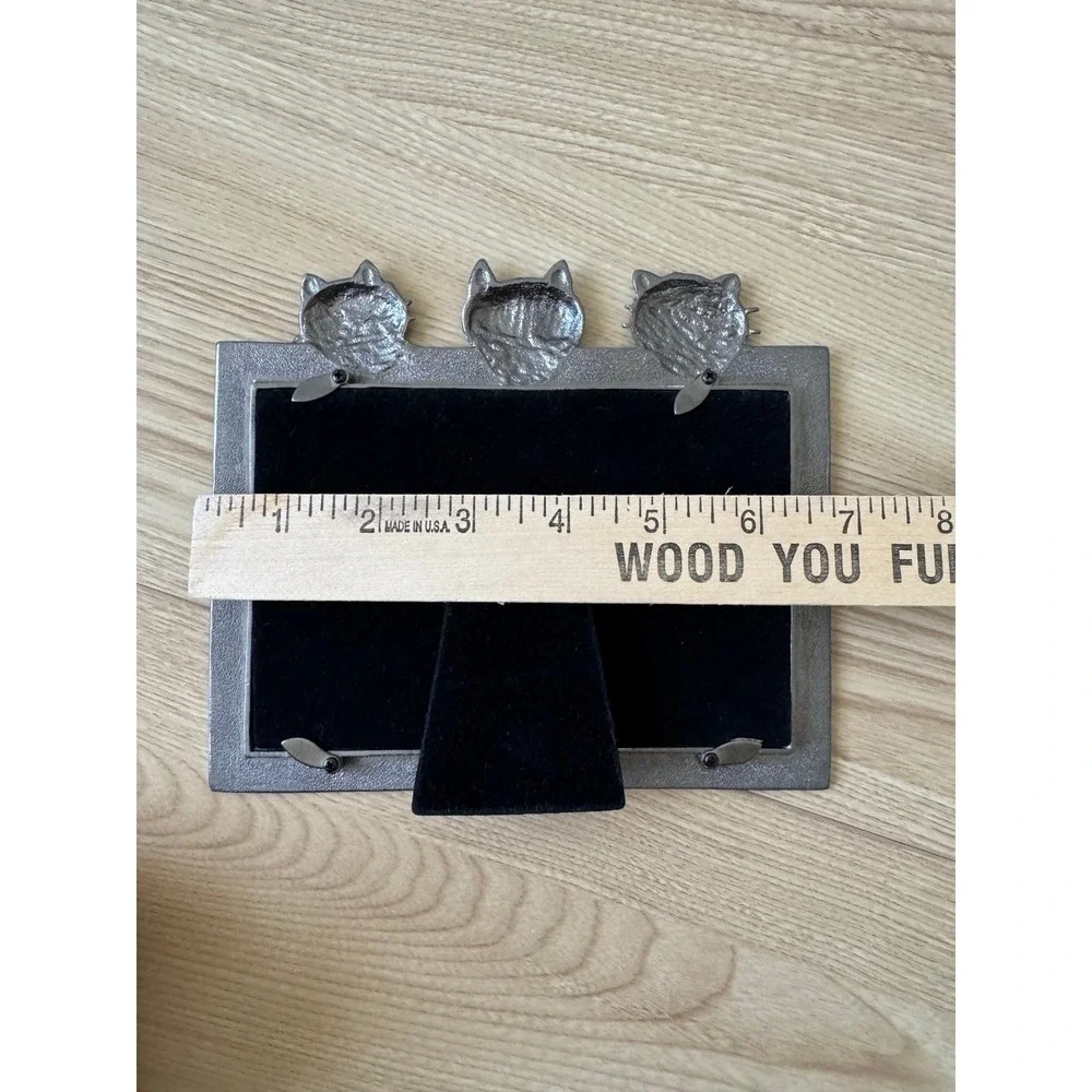 Spoiled Rotten Cat Photo Frame 4x6 Pewter Tone Cats Fish Whimsical